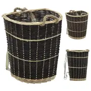 Firewood Backpack with Carrying Belts Log Basket Holder Natural Willow vidaXL