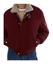 Long sleeve cotton jacket L,M amaranth