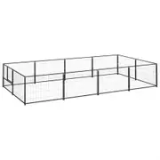 Dog Kennel Black 8 m² Steel