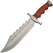 Rite Edge Gator Back Wood Full Tang Bowie Knife w/ Nylon Sheath | Stainless Sawb