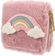 [CHILDWEET] 1pc Plush Rainbow Wallet Womens Small Purse Pocket Wallet Purse for Girls Pocket Wallet Girls Card Pouch Fluffy Wallet Zippered Purse Women Purse Fashionable Handbag Miss