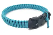 Paracord Bracelet 550 Black/Neon Turquoise Micro cord U.S. Seller - Handmade