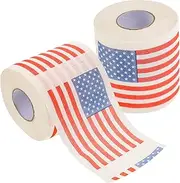 Beavorty Add to Your Bathroom Rolls of American Flag Patterned Toilet Paper Bulk Roll
