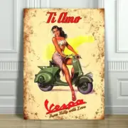 RETRO VESPA AD CANVAS ART PRINT POSTER - Ti Amo - I Love You - 12x8"