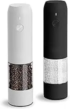 Aswalling Electric Salt and Pepper Grinder Set with -Hand Operation for Kitchen