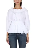 [Alexander McQueen] Alexander McQueen-Cotton Poplin Top-Donna 38