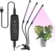 Grow Light,Three-Colors Indoor Plant Lights | White LED Grow Light Lamp, 9 Dimmable Settings, Plant Growth Lamp for Indoor Plants with Spectrum, Adjustable Gooseneck, 3/9/12H