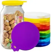 for Oui Yogurt Jar Lids，9 Pack Silicone Pet Food Can Lids, Sealed Against Leaks Silicone Lids for Pet Food Can, Reusable Container Silicone Covers Most Standard Size Dog and Cat Can Tops (Colorful)
