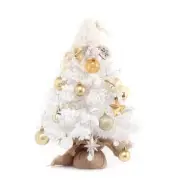 50cm Artificial Mini Christmas Tree with LED Light Santa Hat Treetop Ornaments