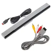 Wired Infrared IR Ray Motion Sensor Bar And AV Composite Cable Wii U And