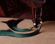 Chinese Flower Tassel Drop Earrings