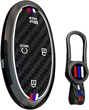 ontto Luminous car Key Cover fit for Hyundai Tucson Kona SX2 EV Ioniq 6 ioniq 5N Sante Fe Elantra 2023-2025 Metal Smart Shell case Key Holder Keyring Keychain Styling Accessories 5 Buttons Black
