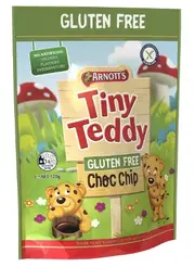2 x Arnotts Gluten Free Tiny Teddy Choc Chip Biscuits 120g