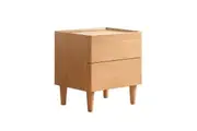 MIUZ Scandinavian Wood Bedside Table - Minimalist Nightstand with Drawer, Shelf & Easy Assembly