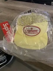 Supreme Authorized Mesh Back 5-Panel Trucker Hat Dealer - Yellow/White