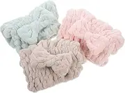 DECORNIJIA 3Pcs Coral Fleece Water Absorbent Hair Drying Caps for Quick Drying Soft Bathing and Shower Use Suitable for All Hair for Home and Travel