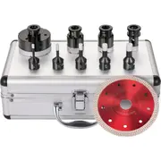 Diamond Drill Bits 9PCS Diamond Hole Saw 5/6/8/10/12/20/32/35/68mm Tile Hole Saw Kit Vacuum Brazed Diamond Drill Bit 0.59in Segment Tile Hole Saw w Storage Case for Tile Ceramic Porcelain