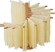 Collapsible Pasta Drying Rack Wooden Spaghetti Stand Dryer with 16 Suspension Rods Noodle Hanger for Home Kitchen