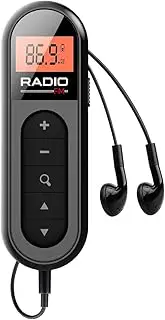 AOTORIM FM Portable Radio, Rechargeable Pocket Radio with Best Reception Digital Tuning, LCD Screen,Belt Clip, Stereo Sound Earphone Jack for Gym, Jogging, Walking, Camping