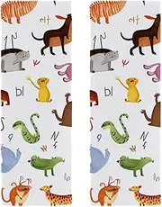 Hand Towels for Bathroom,Gym Towels for Working Out,Sports Towel,Animals in Land Cartoon Forest,2-Pc