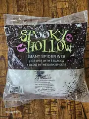Spooky Hollow Giant Spider Web Halloween Decoration - Glow in the dark spiders