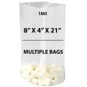 1Mil 8" X 4" X 21" | Clear Gusseted Bags, Heat Sealable | Multiple Bags