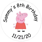 108 Peppa Pig Labels - Party Favors - Birthday - Hershey Kiss Labels - Stickers