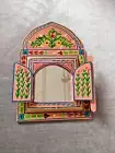 Vintage Moroccan style hand painted decorative wooden mirror with door shutters
