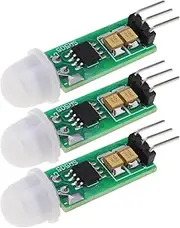 eMagTech 3PCS HC-SR505 Micro Human Body Sensing Module PIR Motion Detector Switch Module High Power High Efficiency Digital Measurement for Electronic Practice DIY