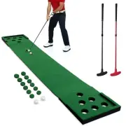 Golf Pong Putting Green Indoor Golf Putting Game Set Outdoor Putt Mat with 2 Adj