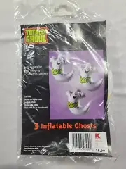 Vintage K-Mart TOTALLY GHOUL Halloween 3 Pack Inflatable Ghosts Sealed NOS