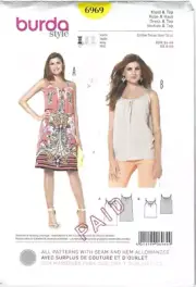 Burda Sewing Pattern 6969, Dress and Top, Size 8 - 20, Uncut, FF