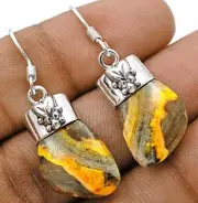 Natural Indonesian Bumble Bee 925 Solid Sterling Silver Earrings @B6-8