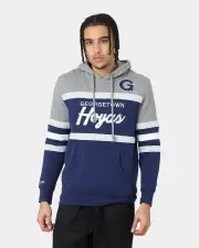 [MITCHELL & NESS] Mitchell & Ness Georgetown Hoyas Head Coach Hoodie Navy - Size L L Navy