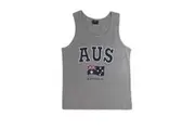 Mens Singlet T Shirt Australian Australia Souvenir Cotton - Flag/Grey