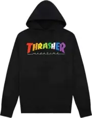 Thra.sher Rainbow Mag Hood Hooded Sweatshirt - SMALL Black