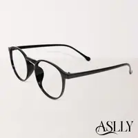 在飛比找momo購物網優惠-【ASLLY】A1020經典百搭輕量黑圓框濾藍光眼鏡