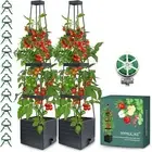 Raised Garden Bed Planter Box with Trellis, 58” Tomato Cage Planter Raised Gard