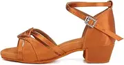 [HROYL] Girl'S Latin Dance Shoes Kids Low Heel Salsa Tango Pratice Proformence Ballroom Dancing Shoes,Model D28
