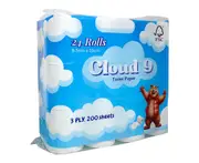 Cloud 9 Toilet Paper 3 ply, 200 sheet x 24 rolls per pack