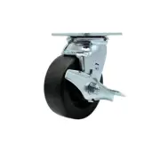5 Inch SS Polyolefin Swivel Caster with Delrin Bearing and Brake SCC