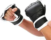 Punch Bag Taekwondo Karate Gloves For Sparring Martial Arts Boxing Training Fingerless Men, Black
