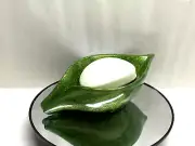 Self Draining Soap Dish Green Soap Bar Holder Handmade Bathroom Shower Leaf