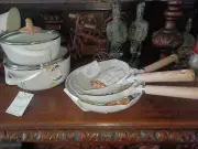 MasterClass Premium Cookware 7 piece Set skillets Casseroles specked beige