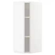 METOD wall cabinet with shelves, white/Voxtorp matt white, 30x37x80 cm