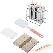 3PCS Stainless Steel Ice Cream Mold Popsicle Mold Round Head Leakproof Reusable Durable DIY Ice Cream Maker for Kids Adults Home Kitchen 304 Stainless Steel 12.5x6x8.5cm Set