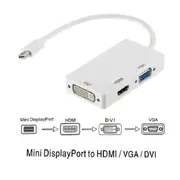 Astrotek AT-MINIDP-3IN1 Thunderbolt Mini DP Display Port to HDMI DVI VGA Adapter for MacBook