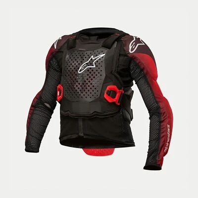 Alpinestars 2025 Youth Bionic Tech Protection Jacket Black White Red Motocross
