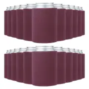 50Pcs 10oz Blank Beer Can Cooler Sleeves Bulk Collapsible Soda Bottle Burgundy