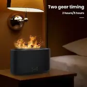 VAVSEA Flame Diffuser Humidifier, 7 Color Essential Oil Diffuser, Timer Black